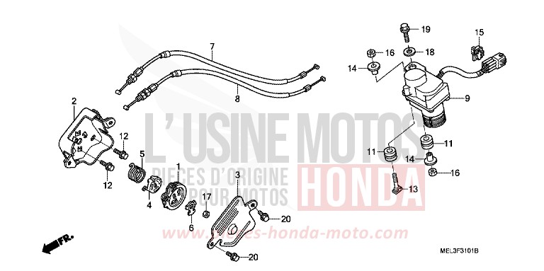 SERVO MOTOR (CBR1000RR6/7) for CBR1000RR Fireblade WINNING RED (R258BA) from 2006